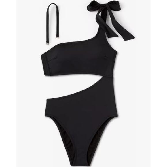 Shade & Shore Size: XS (0-2) Swimsuit 1-pc Black NWT plus mesh top cover - Picture 3 of 9